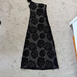 Elegant Black Floral Women's Dress